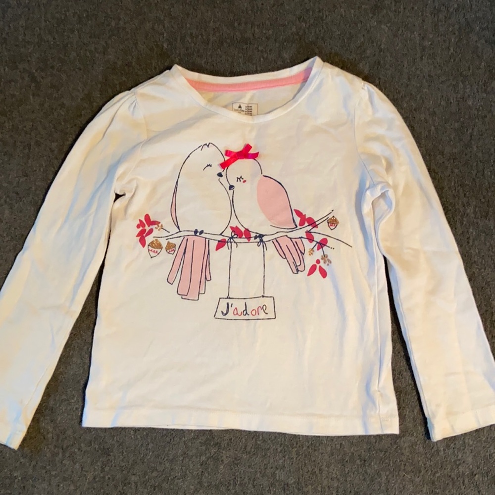 Baby Gap size 5 J’adore birdies long sleeve top